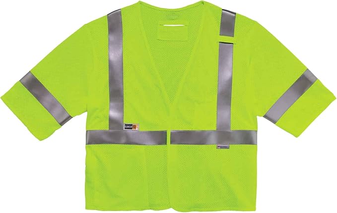 Ergodyne unisex adult Class 3 FR Safety Vest Sleeves H L, Lime, 4X-Large-5X-Large US