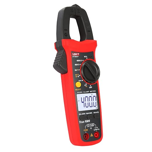 UNI-T Digital Clamp Meter UT203+, AC Current True RMS HVAC Volt Amp Ohm Meter Clamp On Multimeter, Auto Ranging 4,000 Counts NCV AC DC Voltage Frequency Resistance Capacitance Continuity Diode Tester
