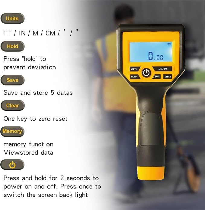 Zozen Measuring Wheel Digital Display, Upgraded Flag Holder & 20 Marking Flags, 3-Section Foldable with Backlit Display, Imperial/Metric, Kickstand | Max 99,999Ft/ 99,999M | Portable Cloth Backpack
