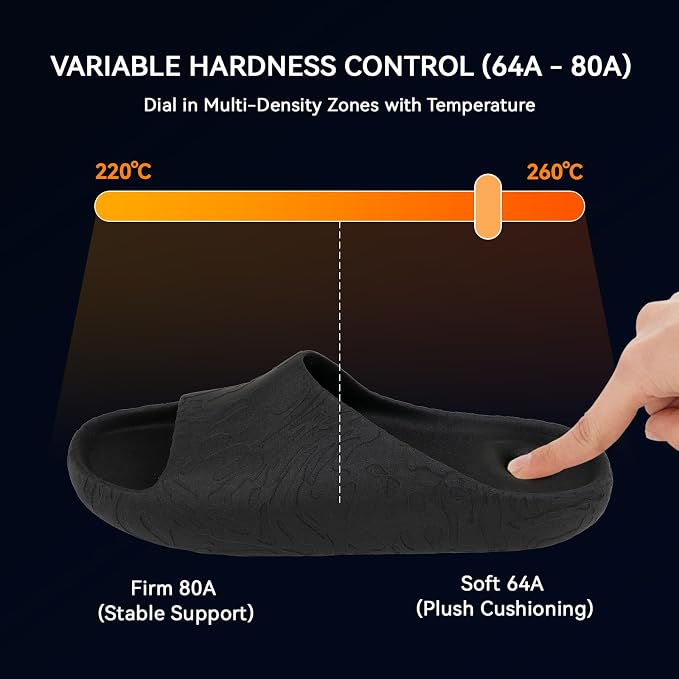 Siraya Tech Roamr TPU Air HR 80A Filament, 48-50% High Rebound, Foaming Flexible 3D Printer Filament, 64A-80A Variable Hardness, Matte Finish for Footwear, Midsoles, and Orthotics (800g, Noir)