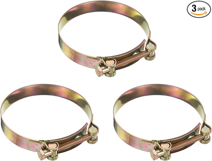 HARFINGTON 3pcs T-Bolt Hose Clamp 48-51mm (1.89-2.01") Galvanized Carbon Steel Adjustable Intake Radiator Pipe Clamps for Automotive Plumbing Industrial Pipes