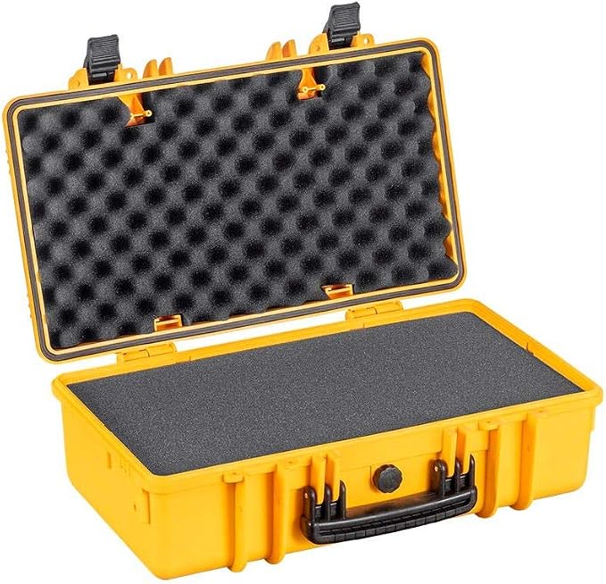 Monoprice Weatherproof Hard Case - 22in x 14in x 8in, Yellow with Customizable Foam, Shockproof, IP67, 20.3 Liter