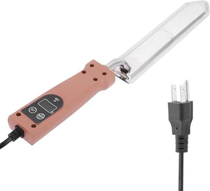 Electric Honey Uncapping Knife,Temperature Control Switch and Temperature Display Honey Extractor Equipment,Electric Honey Extractor Dial Regulated Knife,for Beekeeper Honey Collection Cutter Tool(US)