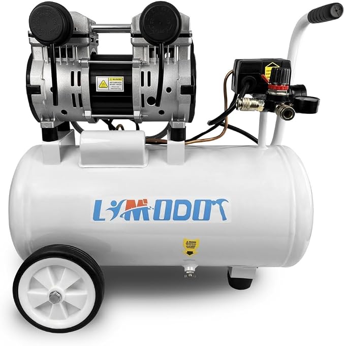 Portable Quiet Air Compressor, 8-Gallon Aluminum Tank, 68 dB | Rustproof, Lightweight at 37.5 lb with Dual Air Intakes for Efficient DIY, Home Workshop and Garage Applications