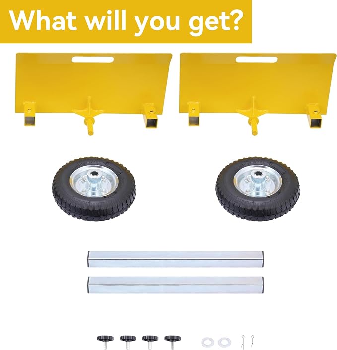 Heavy Duty Panel Dolly Yellow Cart 660LBS Capacity Door Dollies with 8" Pneumatic Wheels, Adjustable Drywall Mover Panel Drywall Cart Material Handling All Terrain Slab Dolly