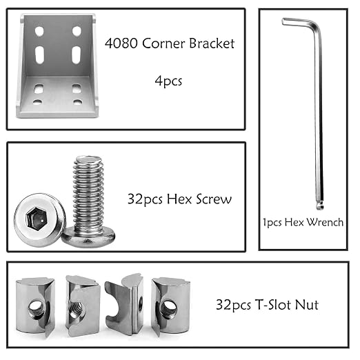 4080 Corner Bracket Connector Set for 4080 8080 Aluminum Extrusion Accessories 4Set(Silver ZL)