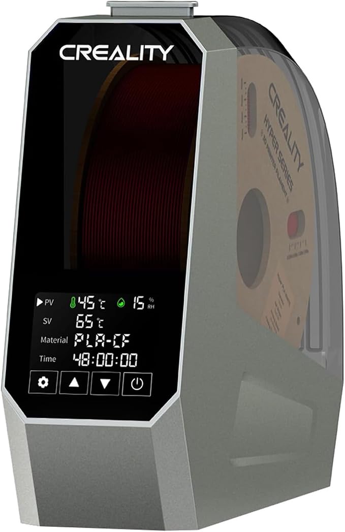 CREALITY Space Pi Filament Dryer – 360° Hot-Air Circulation, Fast Heating, 3.7'' LCD Touch Screen, One Key Set Filament Dehydrator & Storage Box for 1.75/2.85mm PLA, PETG, ABS, Nylon, PA, TPU
