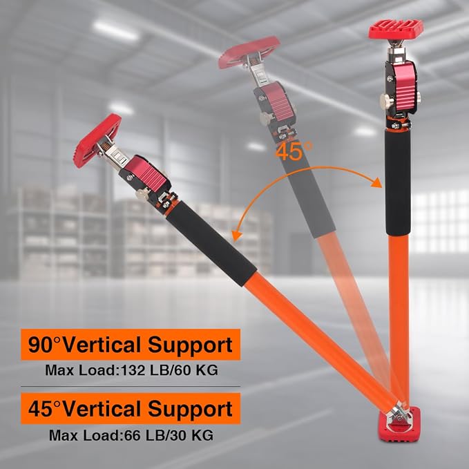 3rd Hand Support System, Quick Support Rod, 264LBS/120KG Capacity per Pair, Extends from 23.6'' to 40'', Adjustable Support Pole for Cabinet Installing Cargo Bars Drywall Support, 2 Pack