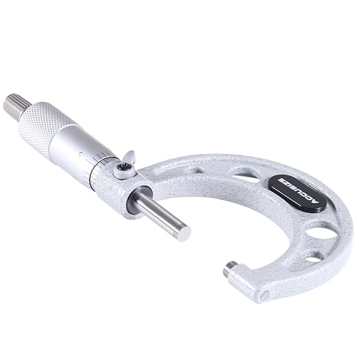 Accusize Industrial Tools 1-2 inch by 0.0001'' Ultra-Precision Outside Micrometer, Eg00-0002 | 1-2", Ultra-Precision, Carbide Tipped, M-Type, Resolution 0.0001", Ratchet Friction Thimble, Solid Storage Case