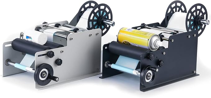 Manual Round Labeling Machine, Bottle Label Applicator for Round Bottles(black)