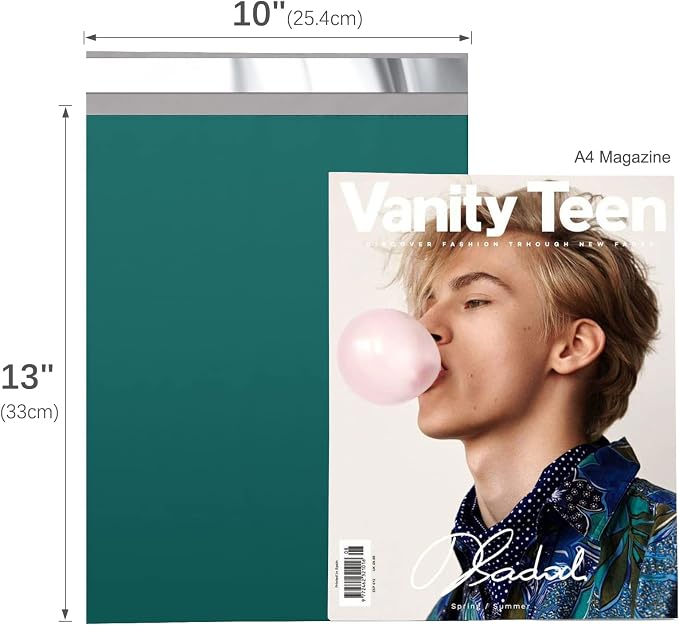 Fuxury Poly Mailers 10x13'' 50 Pcs, Waterproof Shipping Bags for Clothing | Strong Adhesive Shipping Envelopes for Small Business, Self Seal Mailers Poly Bags Mailing Envelopes Forest Green