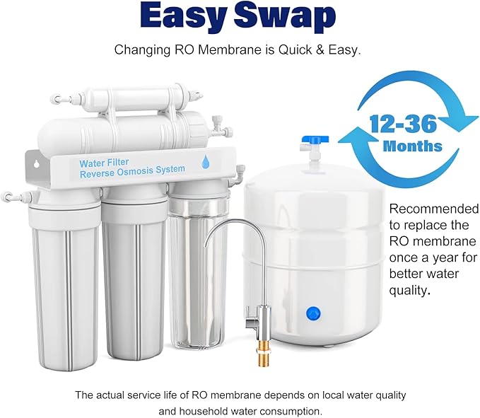 75 GPD RO Membrane Filter Replacement, Reverse Osmosis Membranes, Compatible for iSpring RCC7 / RCC7AK / RCC7P / RCC7P-AK / RCC7D / RCC7U, APEC ROES-UV75-SS/ROES-UV75 / ROES-PH75 (2 Pack)