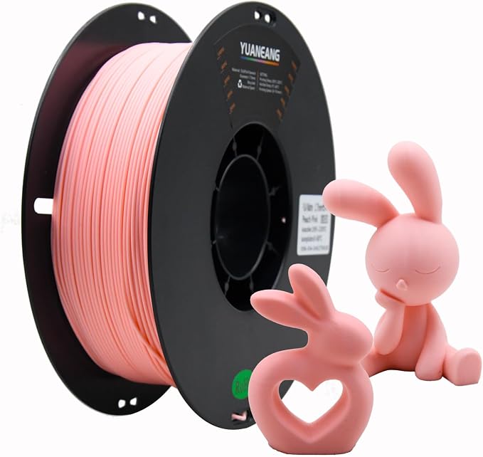 Matte 3D Printer Filament, Dimensional Accuracy +/- 0.02 mm, 1 kg Spool(2.2lbs), 1.75 mm PLA,Matte Pale Pinkish-Purple Peach Pink