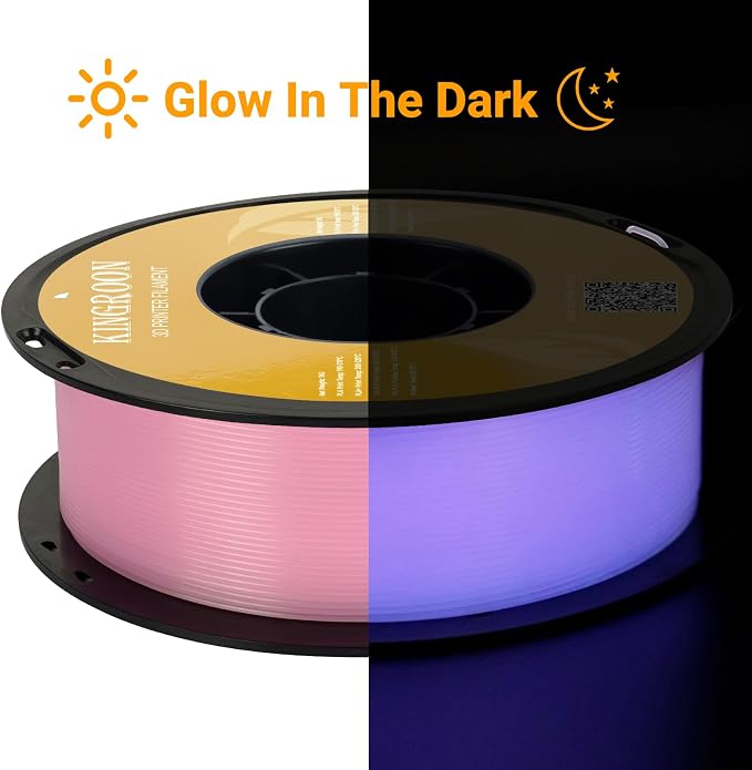 Kingroon Glow in Dark 1.75mm PLA Filament, Fit Most FDM 3D Printers, Dimensional Accuracy +/- 0.03 mm, 1kg Spool(2.2lbs), Luminous PLA 3D Printer Filament - Purple