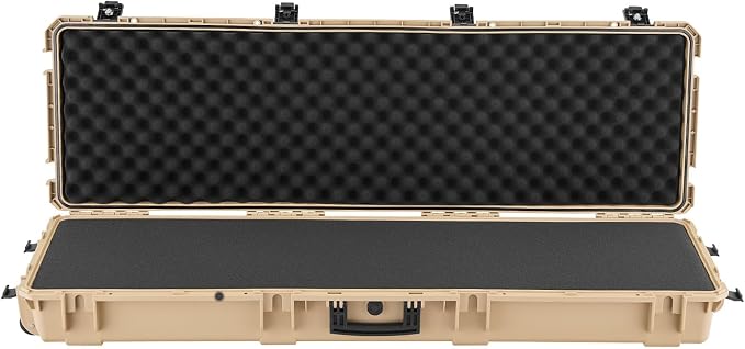 VEVOR Rifle Case, Rifle Hard Case with 4 Layers Fully-protective Foams, Lockable Hard Gun Case with Wheels, IP67 Waterproof & Crushproof, for Rifles or Shotguns