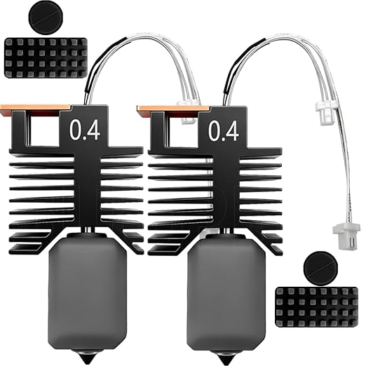 for Snapmaker U1 Nozzle 2 PCS 0.4mm U1 Hotend Full Assembled Plug&Play Ceramic Heating Block Rapid Heating Leak-Proof Design for Snapmaker U1 Extruder Kit Hardened Steel Nozzle 3D Pirnter Accessories