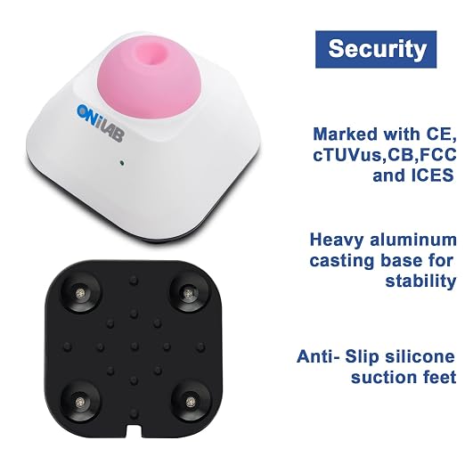 ONiLAB Mini Vortex Mixer with Touch Function, Lab Mixing, Nail Polish, Eyelash Adhesives and Acrylic Paints Mixing, Lab Vortexer with Sturdy Aluminum Cast Base，120pcs 7/32in Mixing Balls,Pink