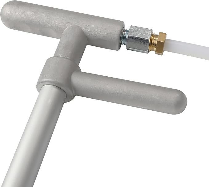 Manual Grease Gun, 495mm Overall Length, 10mm OD Nylon Hose, R1/4 Straight Connector & 11.8mm Quick Coupler, Lightweight Hand Grease Pump for Machinery Lubrication