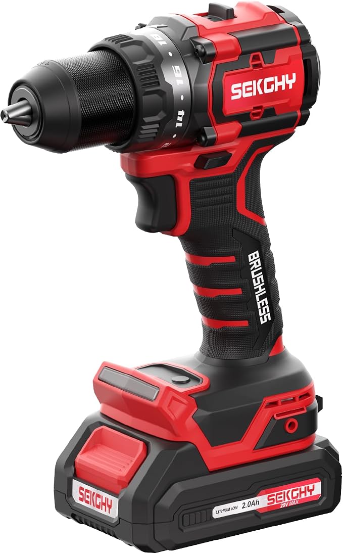 20V Cordless Drill Driver Kit with 2 Batteries - 70Nm High Torque Power Tool, 26-Piece Accessory Set & Fast Charger, LED Work Light for Wood, Metal and Masonry Drilling