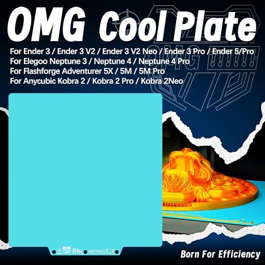 OMG Cool Plate 235x235mm Build Plate for AD5X/AD5M/AD5M pro/Ender 3/3 Pro/Ender 3 S1/Ender 3 V2 Neo/Ender 3 Neo 3D Printer,Spring Steel Sheet build Plate 3D Printer Platform Easily remove your prints.