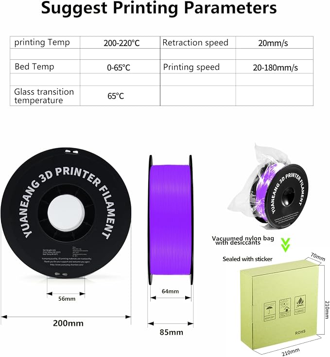 Silk Triple-Color PLA Filament 1.75mm Black-Blue-Purple, ±0.03mm Precision, 1kg Spool (2.2 lbs), Smooth Multi-Tone Gradient PLA, Neatly Wound & Compatible with Most 3D Printers