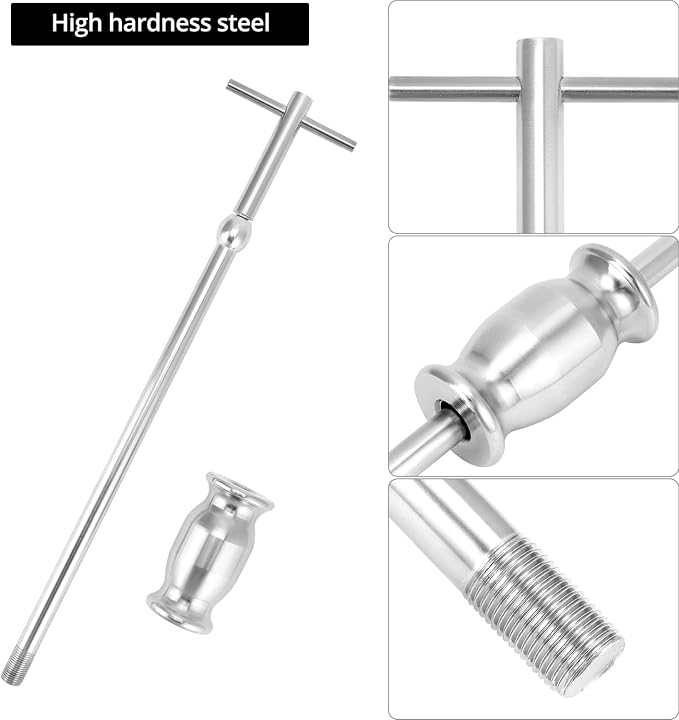 QWORK 3 Jaw Gear Bearing Slide Hammer Puller Set - Universal Internal & External Gear & Pulley Puller for Automotive Maintenance, Efficiently Removes Gears, Bearings, Grease Retainers, Oil Seals