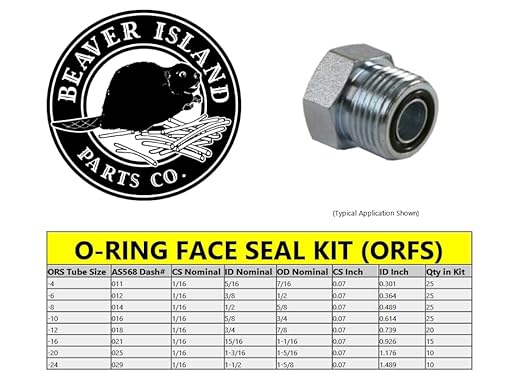 Hydraulic O-Ring Kit FACE ORFS Fittings 155 Pieces (8 Common Sizes) SAE Buna-N 90 Durometer