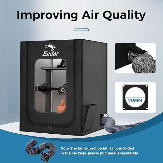 Creality Official 3D Printer Enclosure with Fan Interface, 550 * 650 * 750mm Fireproof Dustproof Constant Temperature Protective Cover for Creality Hi/Ender 3 V3/3 V3 SE/3 V3 KE/Ender 3 S1/3 S1 Pro