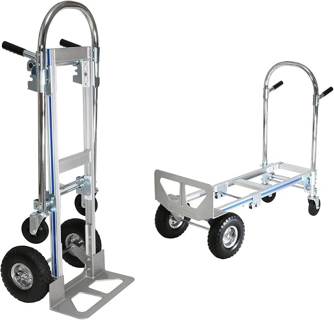 Heavy Duty Convertible Hand Truck, 2 in 1 Folding Dolly 800 LBS Capacity Industrial Platform Cart Collapsible Truck for Transport & Moving in Warehouse, Home, Supermarket