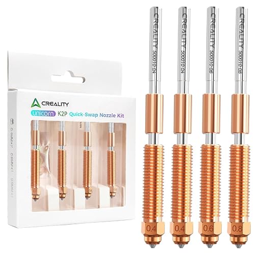 Creality K2 Plus Nozzle, K2 Pro Hotend Nozzles Replacement Kit with Titanium Alloy, Copper Alloy, Hardened Steel, High Flow Upgraded Unicorn Nozzle for K2/ K2 Pro Combo (0.4 0.6 0.8mm 4PCS)