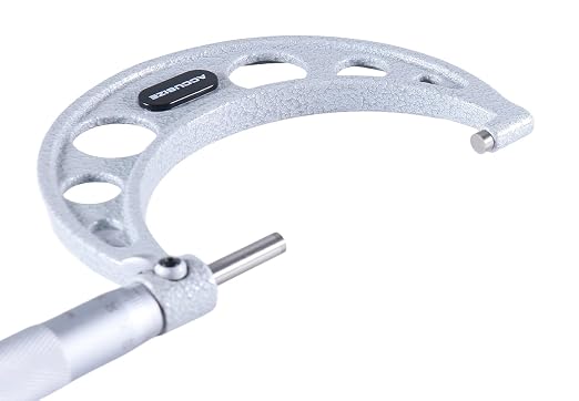 Accusize Industrial Tools Outside Micrometer, 75-100mm, EG00-0100 | 75-100mm, Ultra-Precision, Carbide Tipped, M-Type, Resolution 0.01mm, Ratchet Friction Thimble, Solid Storage Case