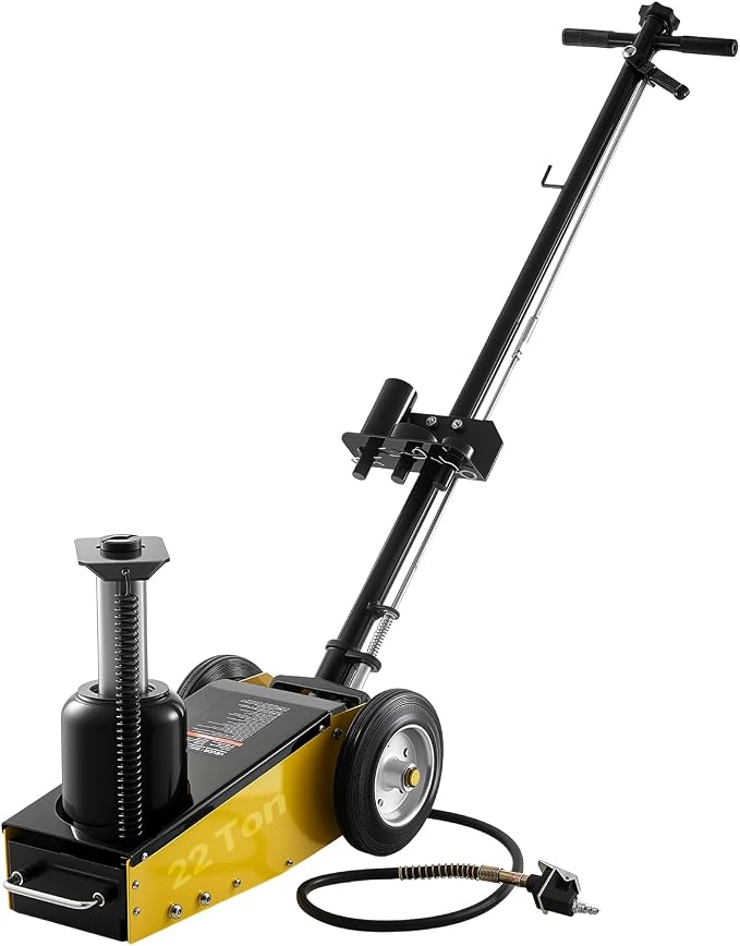 VEVOR 22 Ton Air Hydraulic Floor Jack Trucks Heavy Duty Steel Racing Floor Jack with Single Piston Quick Lift Pump & Extension Posts & Extension Posts, Air Pneumatic Jacks for SUVs, Pickups