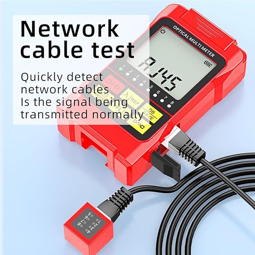 Fiber Optic Cable Tester Portable Optical Fiber Power Meter FC/SC/ST Universal Interface Integrated OPM, VFL, and RJ45 Functions (OPM-VFL-2)