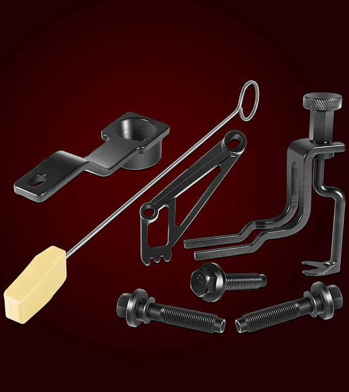 Timing Belt Tools Set for Ford 4.6L, 5.4L & 6.8L 3V Engines, Cam Phaser Holder & Mounting Bolt Tool, Timing Chain Locking Tool, Valve Spring Compressor Tool, Crankshaft Positioning & Pulley Bolt Tool