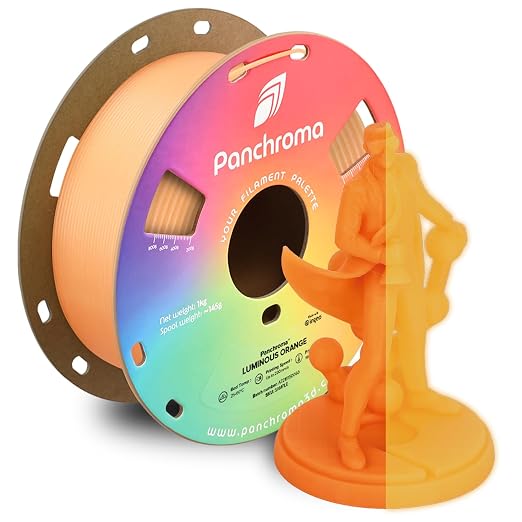 Polymaker Panchroma Luminous PLA Filament 1.75mm for 3D Printing, Orange | Neatly Wound, Glow in the Dark PLA 1kg, Easy Print & Smooth Feeding, Compatible with Bambu Lab & Most 3D Printers