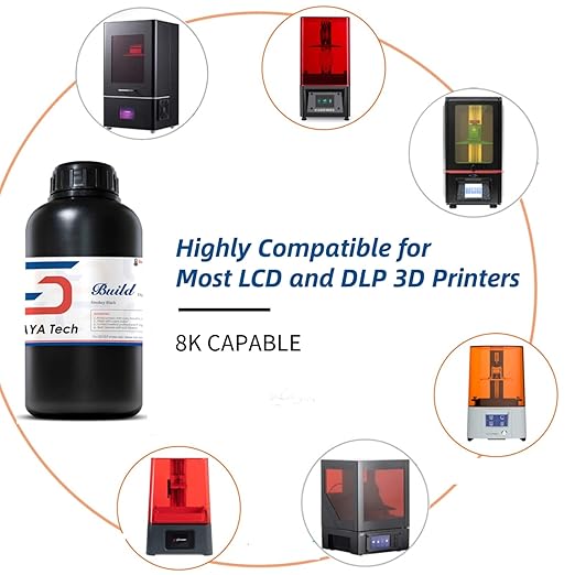 Siraya Tech Build 3D Printer Resin - High Precision Engineering Resin, Non-Brittle, Tappable, Low Warp & Shrink, for Detailed Models & Functional Parts and 8K LCD 3D Printers (Smoky Black, 1kg)
