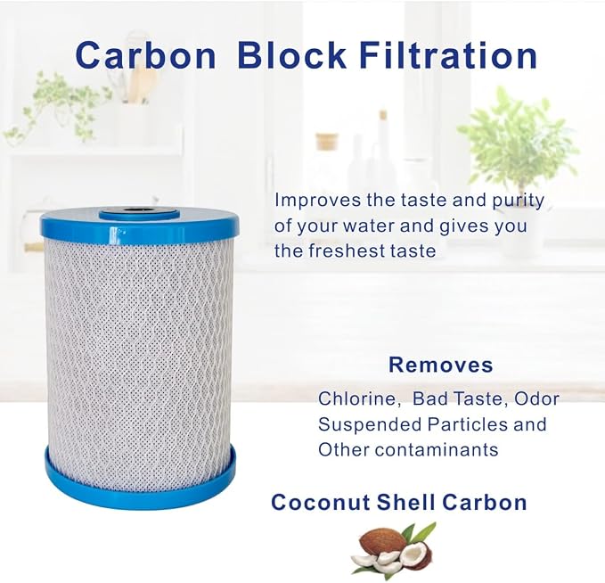 Activated Coconut Carbon Block Filters Compatible with Frescapure 4000 4500 5000 6000 Models Replacement Water Filter, 1-Pack