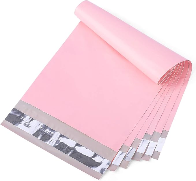 Metronic Poly Mailers 6x9 - 200 Pack, Strong Adhesive Envelopes for Clothing, Waterproof Poly Bags for Shipping, Light Pink