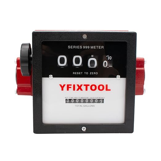 1'' Mechanical Fuel Meter 6-40 GPM 4-Digital Aluminum Diesel Gasoline Flow Meter for Fuel Transfer Pumps