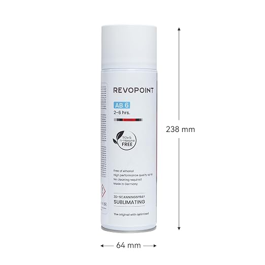 Revopoint 3D Scanning Spray for 3D Scanners, No Cleaning Needed, for Transparent, Reflective or Highly Textured Surfaces Objects, 500ml, AB6