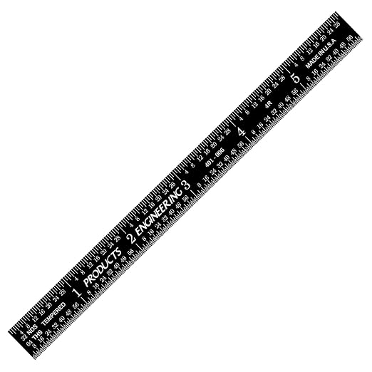 PEC Tools 6-inch Flexible Metal Ruler (5 Pack), High Contrast Machinist Rule, 4R Graduation (1/8", 1/16", 1/32", 1/64"), 6" Stainless Steel Ruler with Black Chrome Finish, Easy to Read, Made in USA