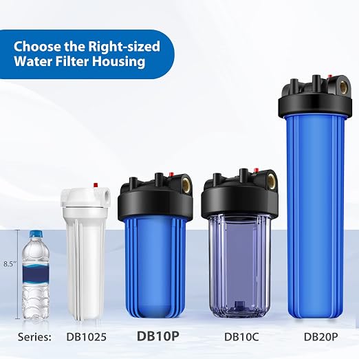 SimPure DB10P Filter Housing and 5 Micron 10" x 4.5" CTO Carbon Filters