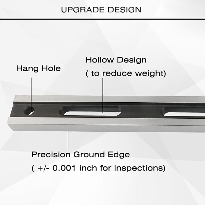 ReluxGo 24 Inch Machinist Precision Steel Straight Edge Tool, Cylinder Head Straight Edge, Straight Edge Machined Flat with Feeler Gauges for Checking Cylinder Heads and Engine Blocks,Patented
