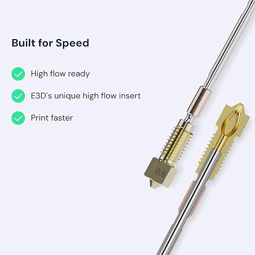 Genuine E3D High Flow Prusa Nozzle for MK4/XL 3D Printer (Brass, 0.6mm)