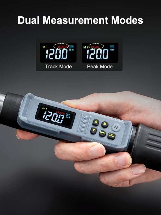 GROWNEER Upgraded Digital Torque Wrench, 12.5-250.7 Ft-lbs/17-340 Nm, 1/2'' Drive Automotive Rachet Torque Wrench with Buzzer & Colorful LED Indicator, Electronic Wrench Set for Car Tires Auto Repair