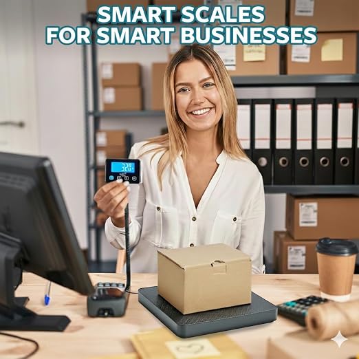 Digital Shipping Scale, Postal Scale, 220 lb, 0.1 oz - Smart Weigh | Remote Backlit LCD Display, Hold & Tare, Package Scale for Small Business, Postage Mail Scale, Battery & USB-C