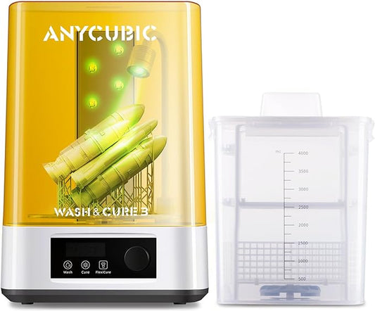 ANYCUBIC Wash and Cure 3, Upgraded Volume 2 in 1 Wash and Cure Station, with Gooseneck Lights, for Mars Anycubic Photon Mono 4 2 Resin 3D Printer, Washing Size of 165 x 100 x180 mm