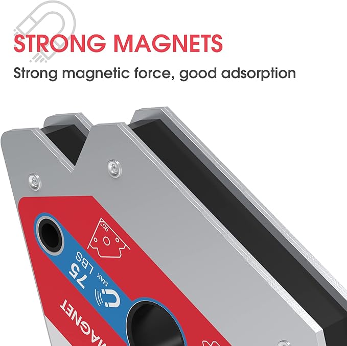 YESWELDER 75 LB Welding Magnet 2 Pieces of Magnetic Welding Holder 75 LBS Holding Power & Switchable Arrow Welding Magnet 66-110LBs On/Off Switch Arrow Magnetic Welding Holder