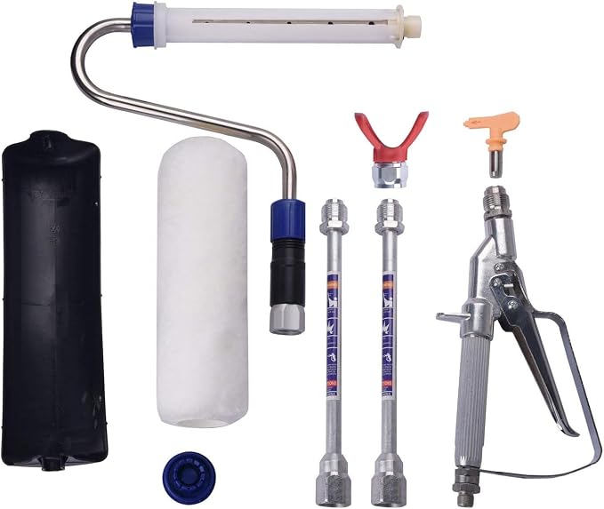 DUSICHIN Inner Feed Airless Paint Spray Roller Sprayer Gun Attachment Kit Accessories High Pressure Wand Power Roller 10 Inches Extension for Titan Graco Airless Paint Sprayer Aftermarket Parts DUS133