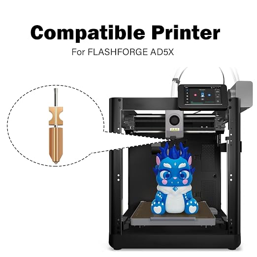 for Flashforge 0.4MM AD5X Nozzle Quick Release Hotend Leak-Free Extruder | Hardened Steel Print Head, Heat-Resistant up to 300℃, 32mm³/s High Flow, with 2PK Silicone Cover & 2PK Nozzle Cleaning Brush